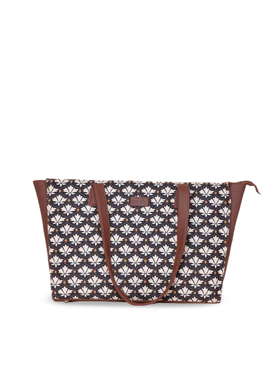 zouk ethnic motifs printed structured tote bag