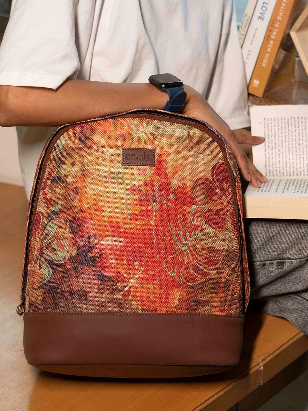 zouk floral printed backpack