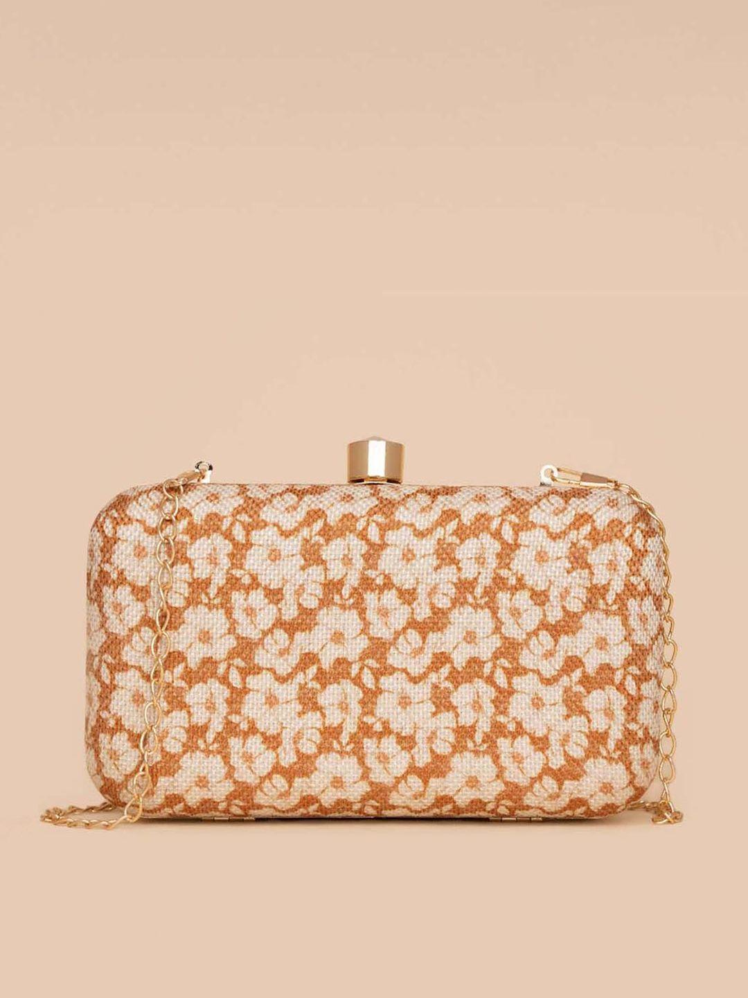 zouk floral printed box clutch