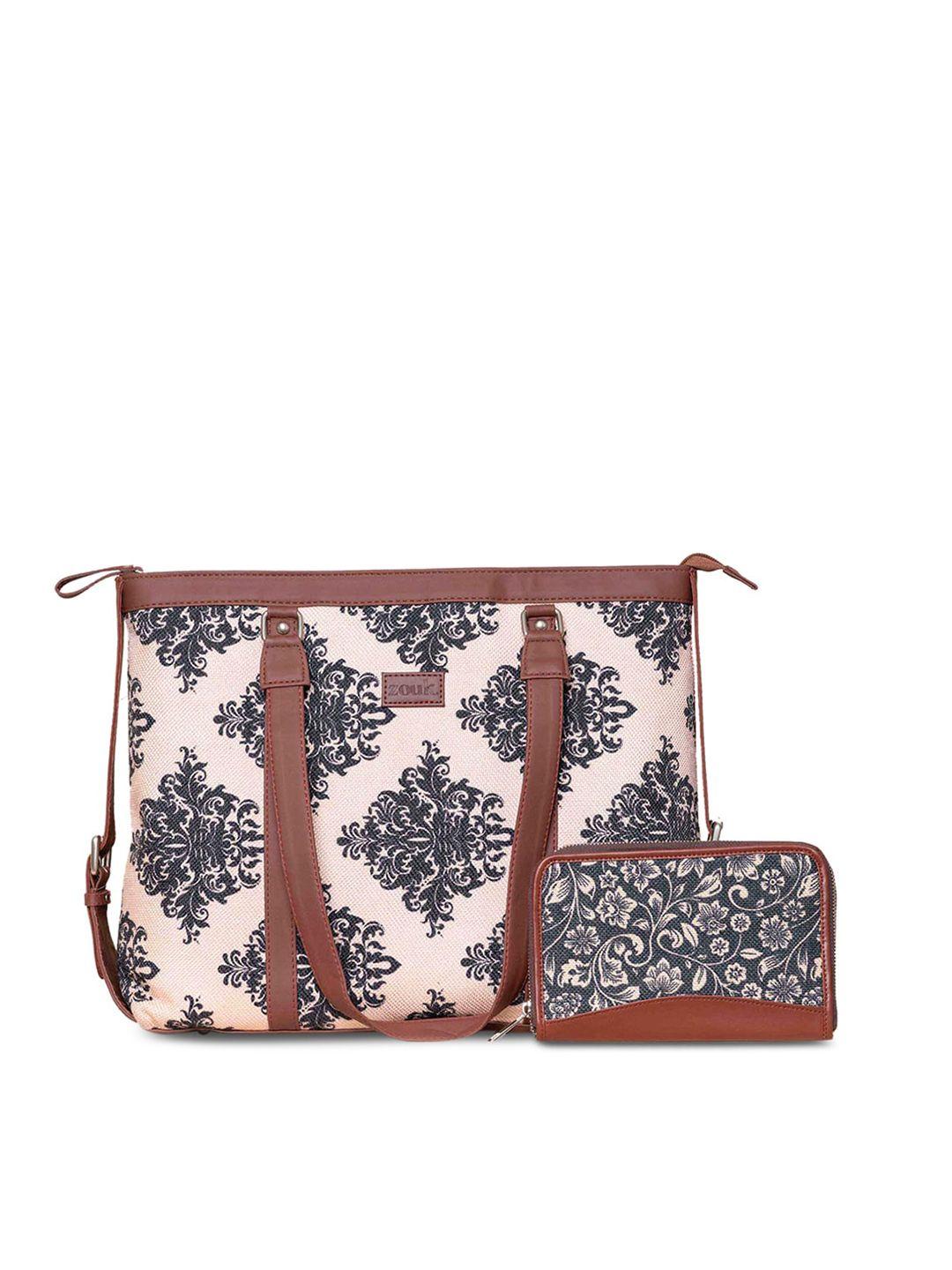 zouk floral printed structured sling bag