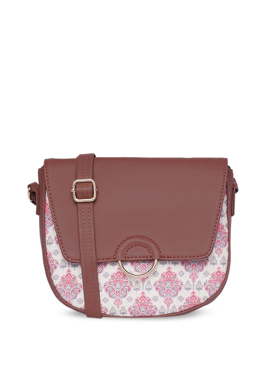 zouk floral printed structured sling bag