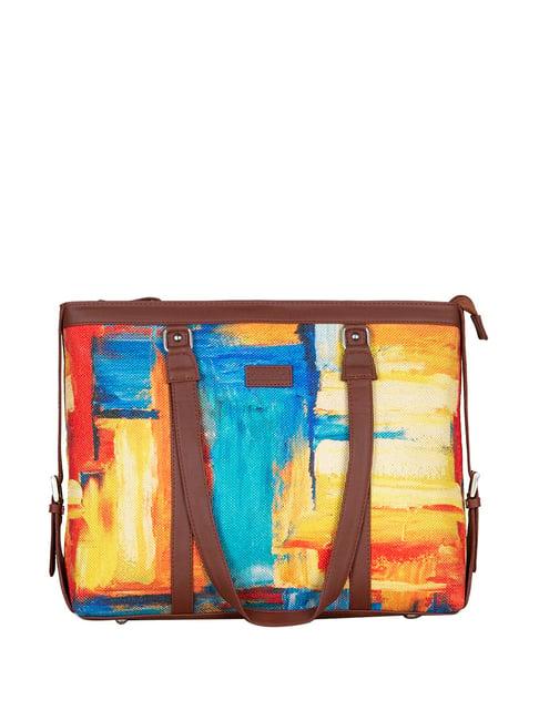 zouk multicolor printed large tote handbag