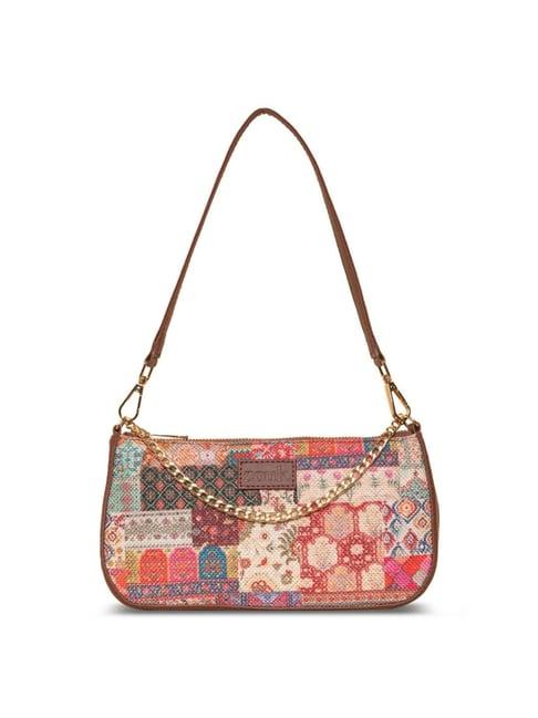 zouk multicolor printed shoulder bag