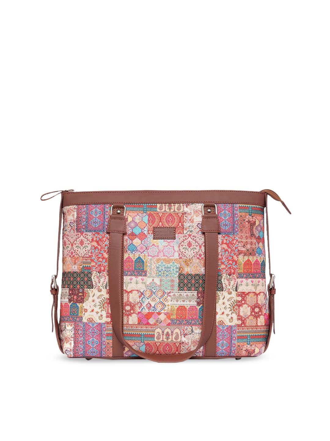 zouk multicoloured geometric structured sling bag