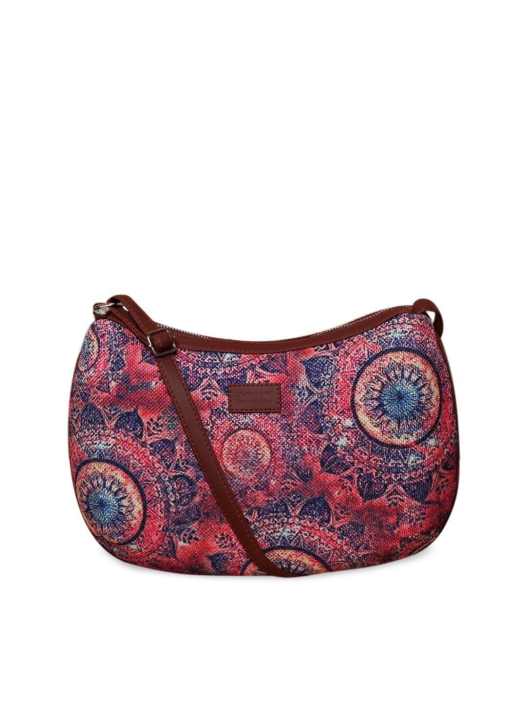 zouk multicoloured textured structured shoulder bag