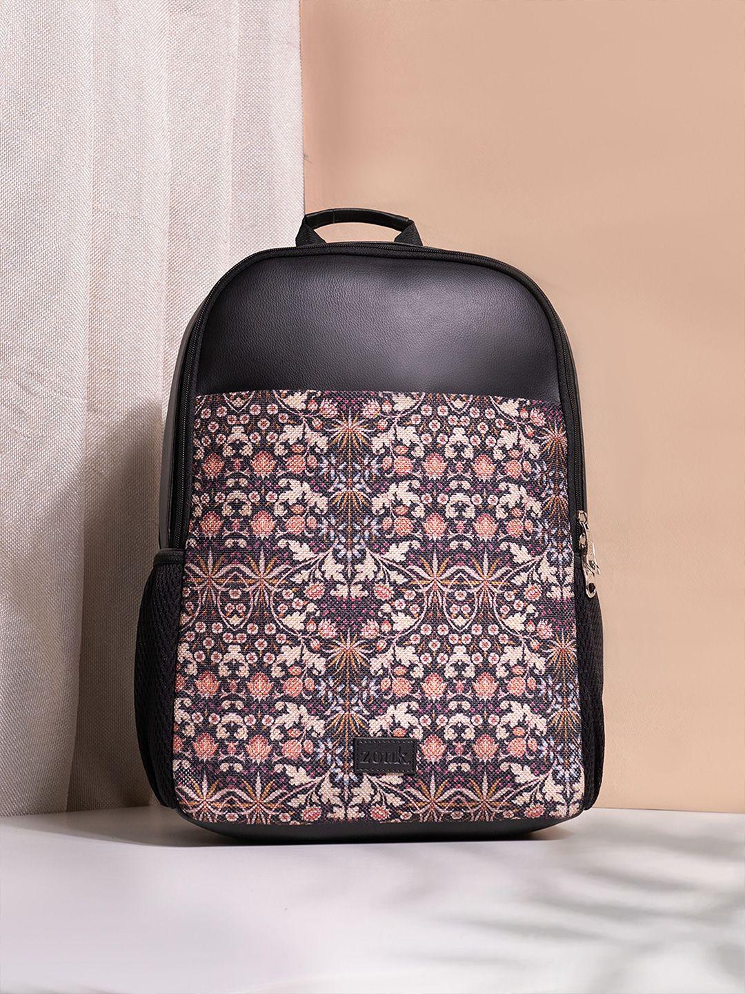 zouk printed backpack with compression straps