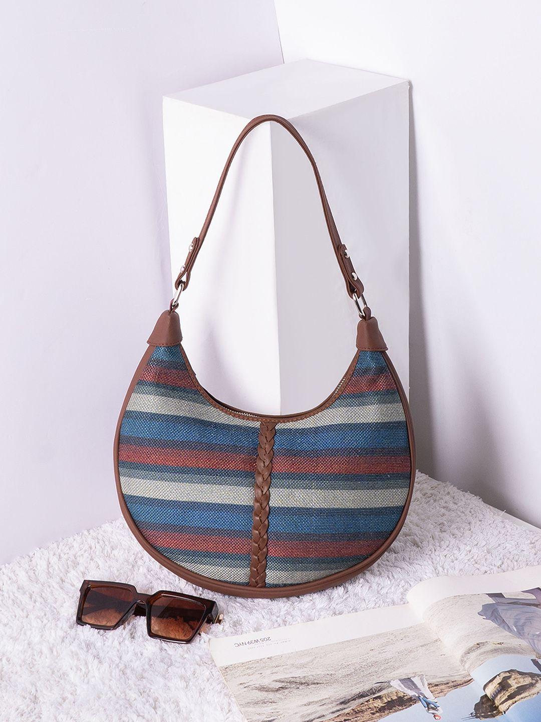 zouk printed half moon hobo bag