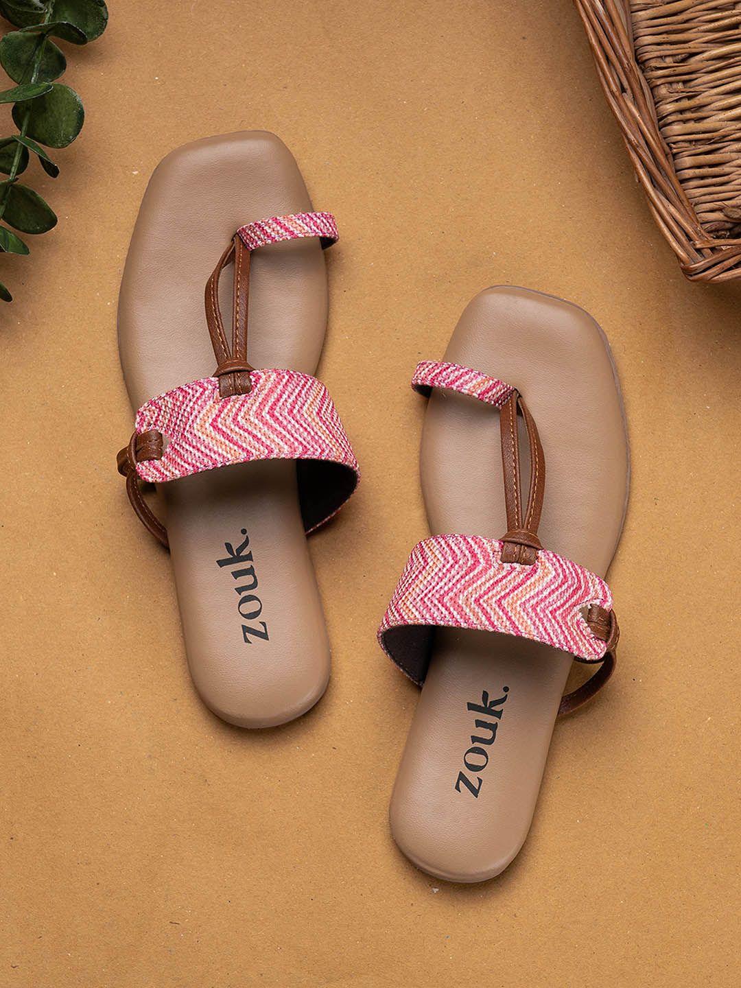 zouk printed one toe flats