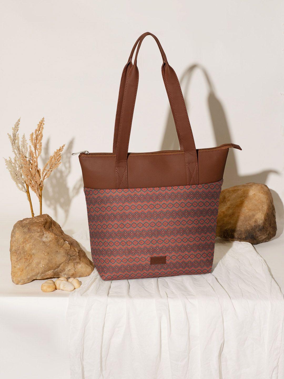 zouk printed shopper jute tote bag