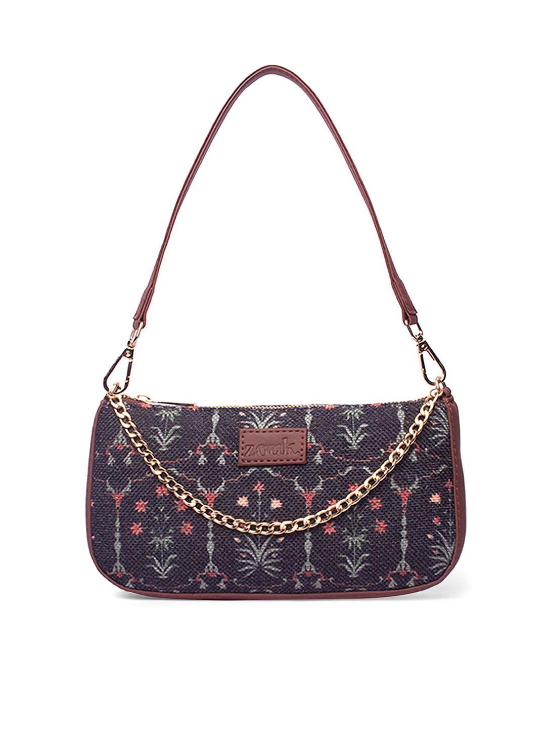 zouk printed structured sling bag