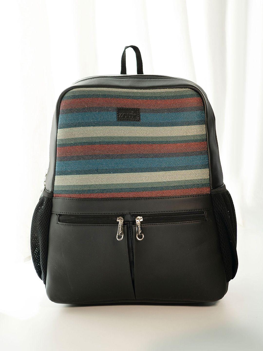 zouk striped backpack with compression straps up to 16 inch