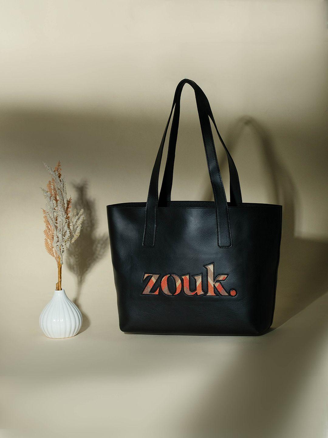 zouk textured structured open tote bag