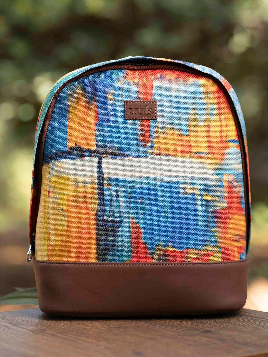 zouk women abstract printed backpack