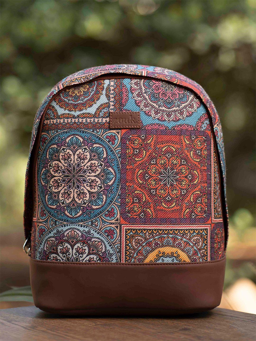 zouk women ethnic motifs printed backpack