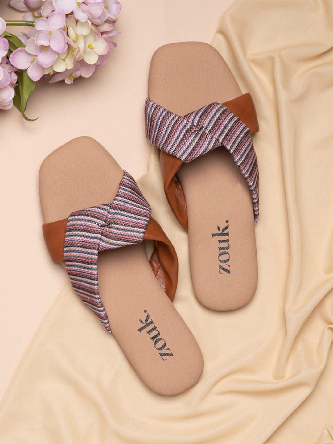 zouk women multicoloured printed bows flats