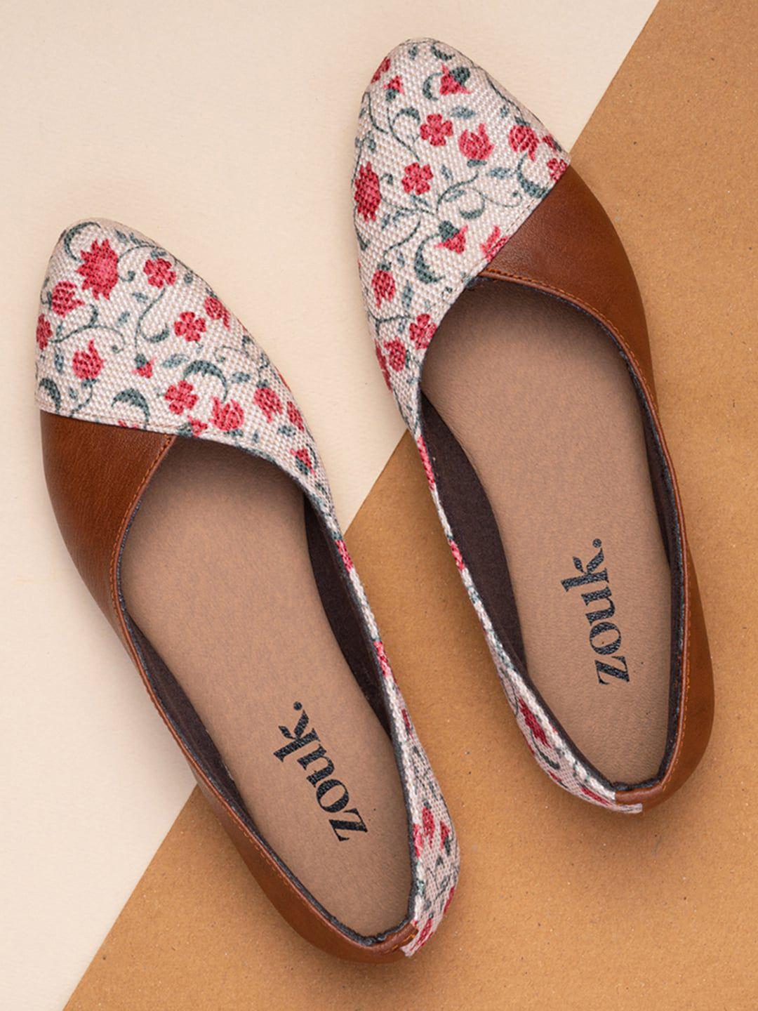 zouk women printed ballerinas flats