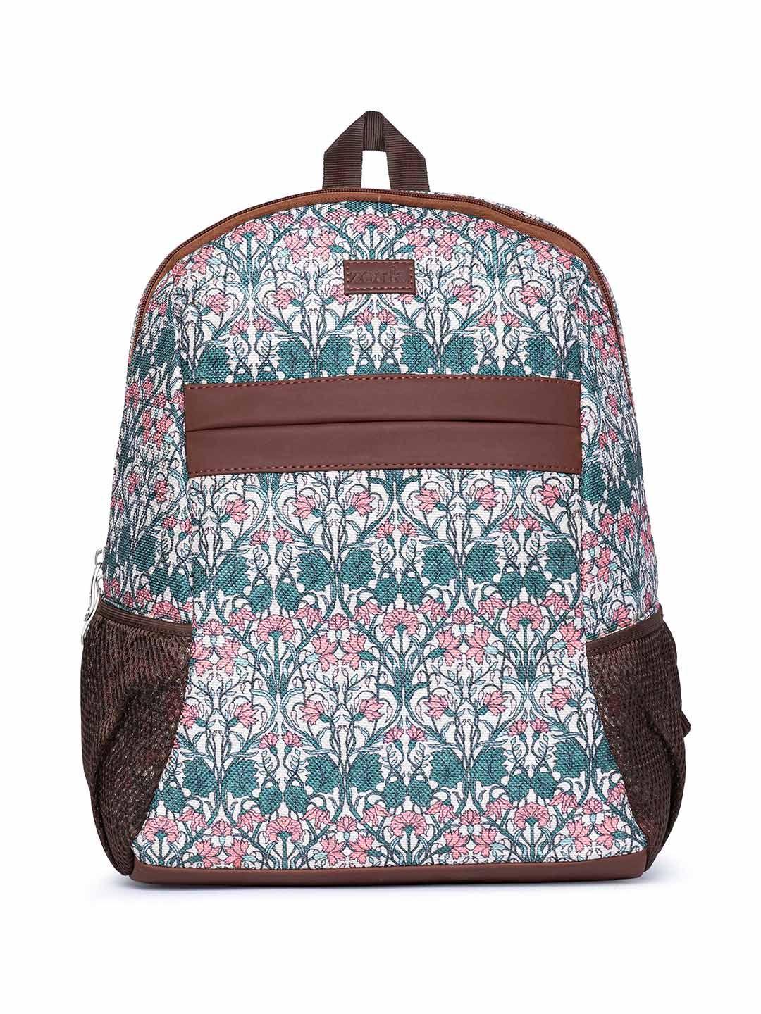 zouk women textured non-padded fabric backpack