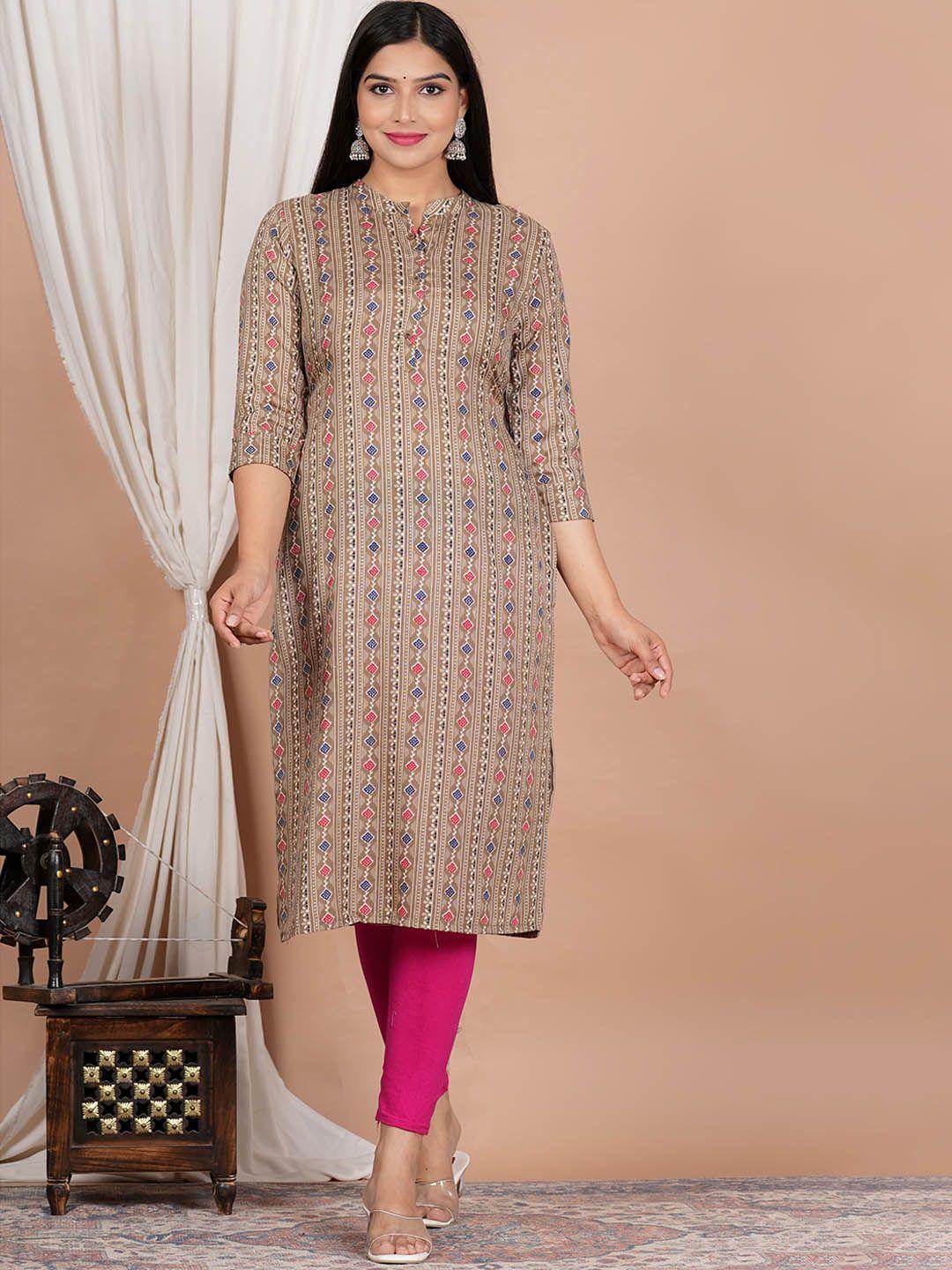 zoyoto ethnic motifs printed straight kurta