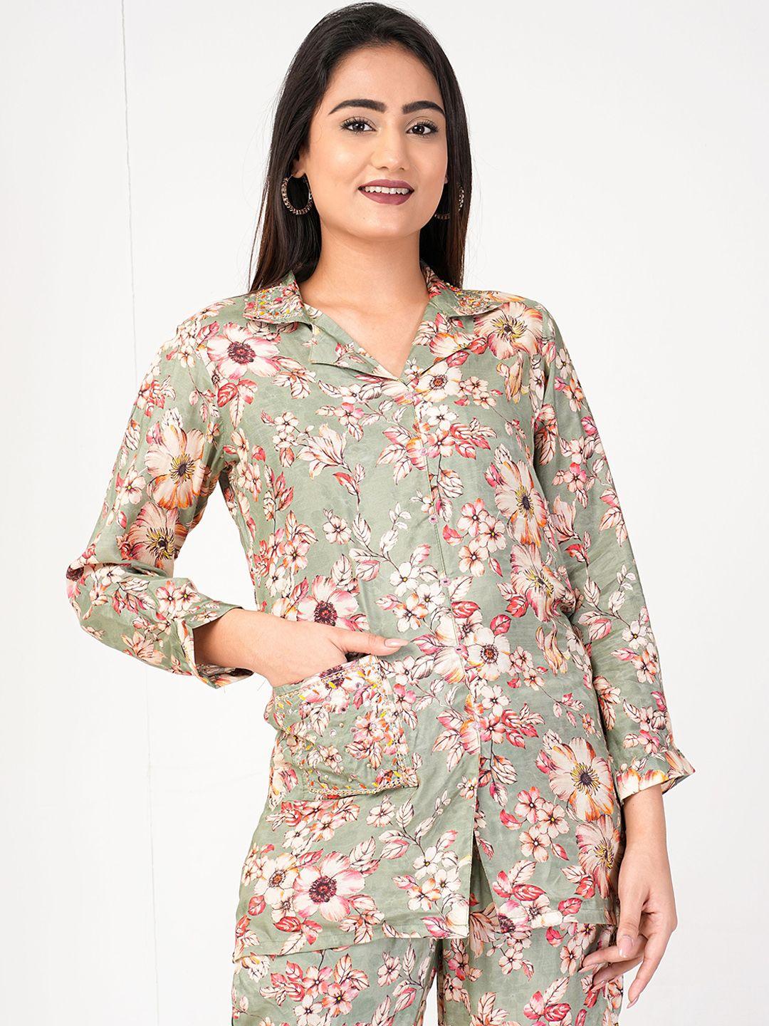 zoyoto floral printed shirt with trousers