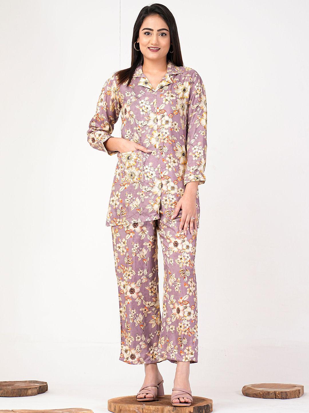 zoyoto floral printed shirt with trousers
