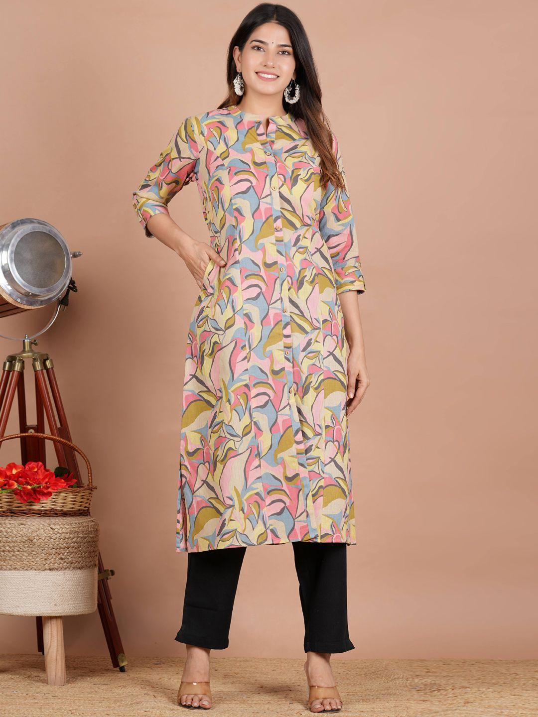 zoyoto women multicoloured floral printed kurta