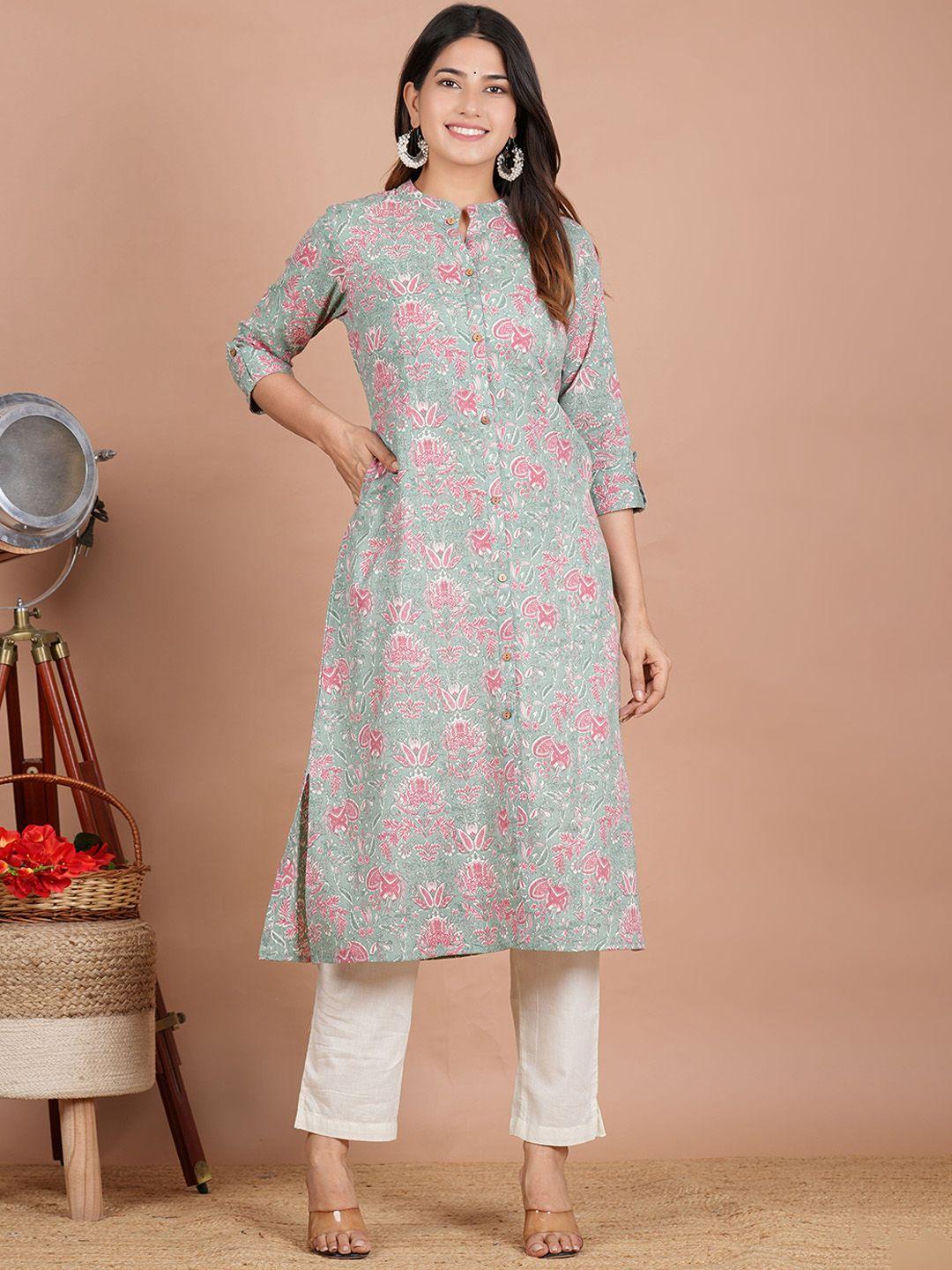 zoyoto women multicoloured floral printed kurta