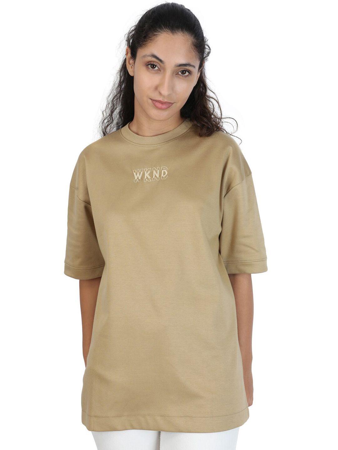 zu women v-neck drop-shoulder sleeves t-shirt