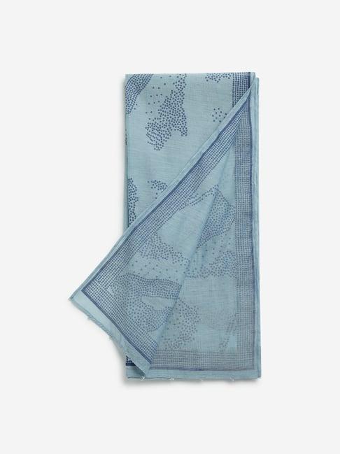 zuba by westside dusty blue flower design dupatta