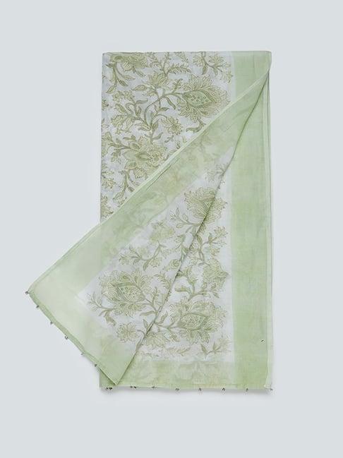 zuba by westside green floral print dupatta