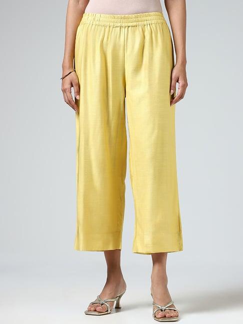 zuba by westside mustard yellow straight pants