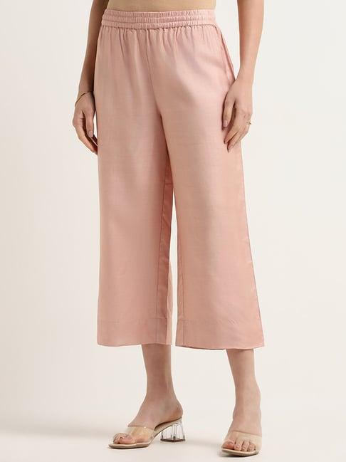 zuba by westside peach straight-leg pants