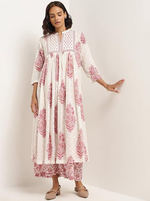 zuba by westside pink floral kurta