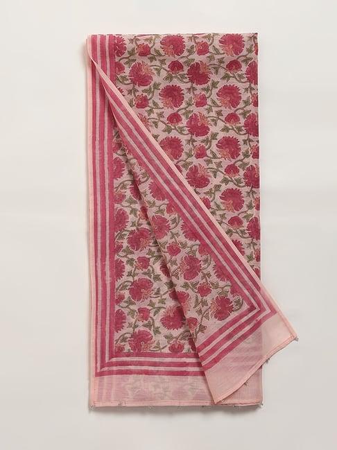 zuba by westside pink floral printed stole