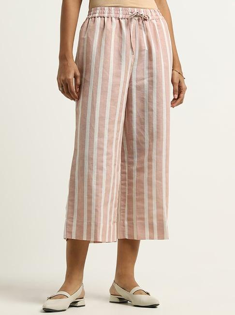 zuba by westside pink striped palazzos