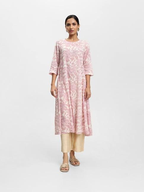 zuba by westside printed lilac kurta