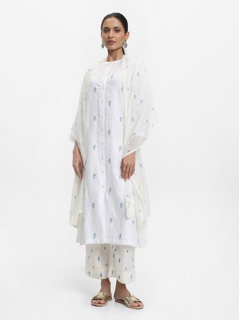 zuba by westside printed white kurta