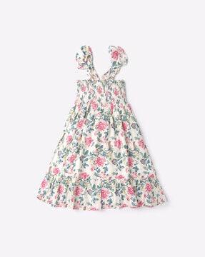 zuri floral print strappy fit & flare dress
