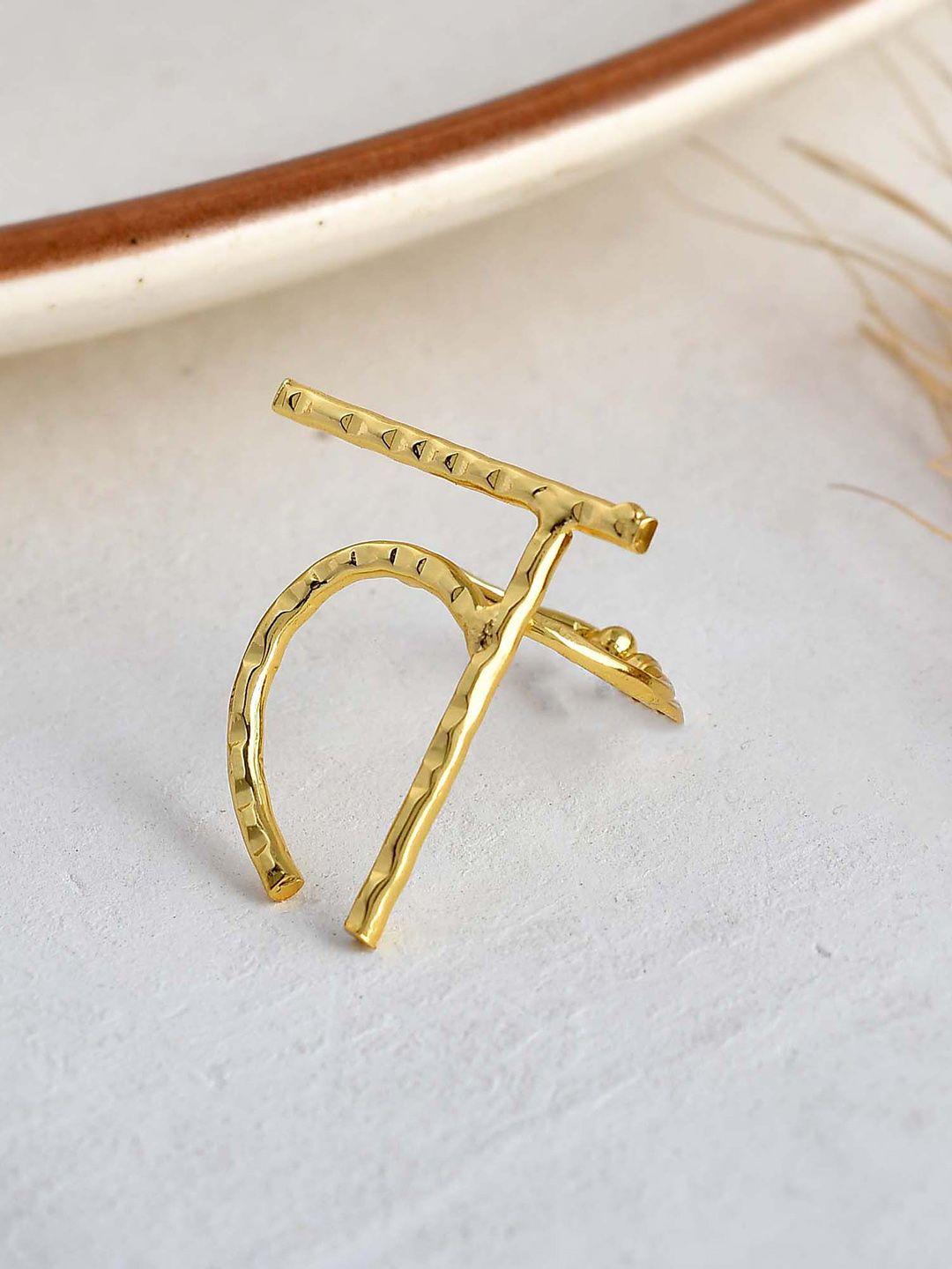 zurii 18kt gold-plated adjustable finger ring