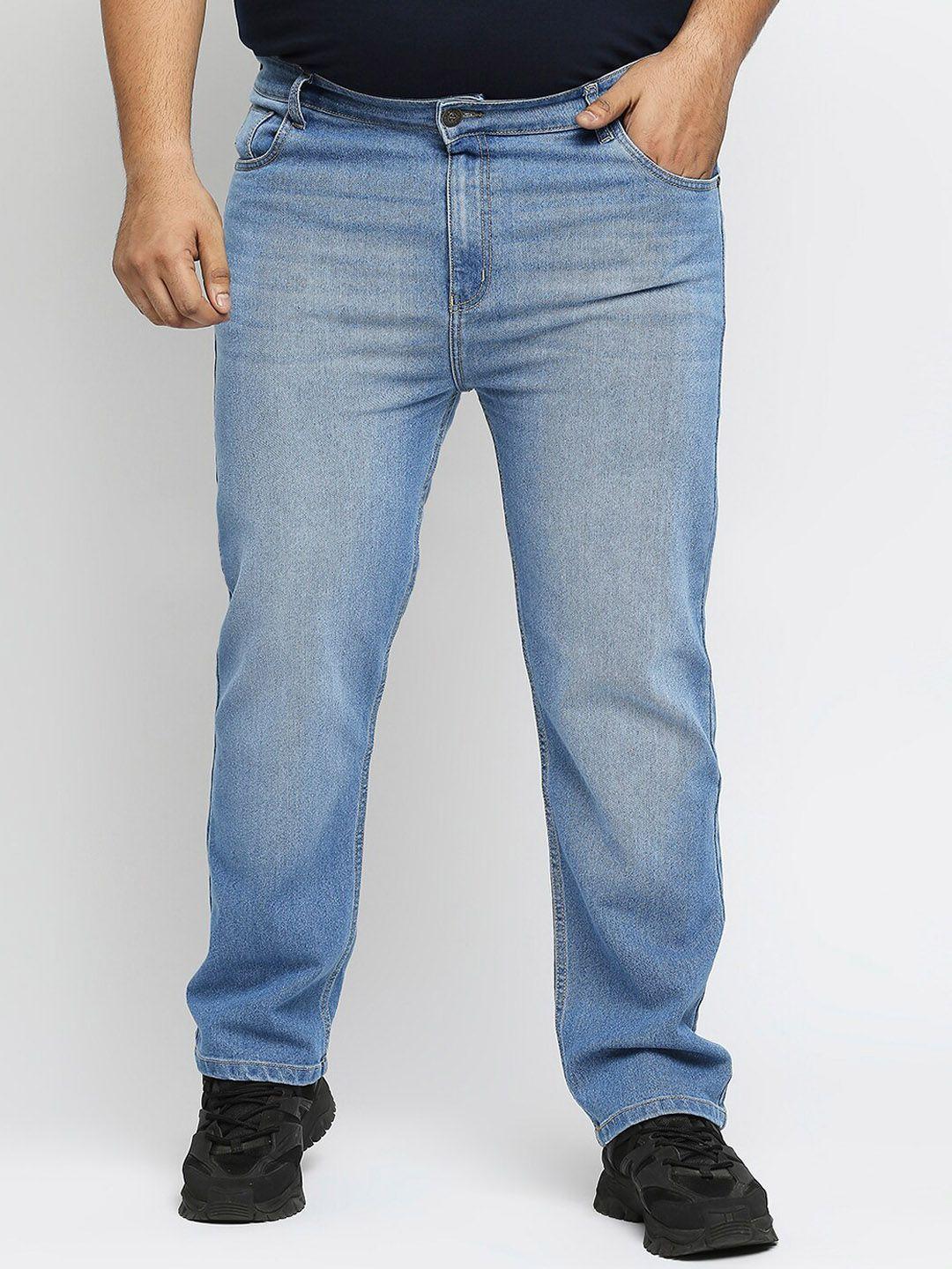 zush men plus size blue stretchable cotton jeans