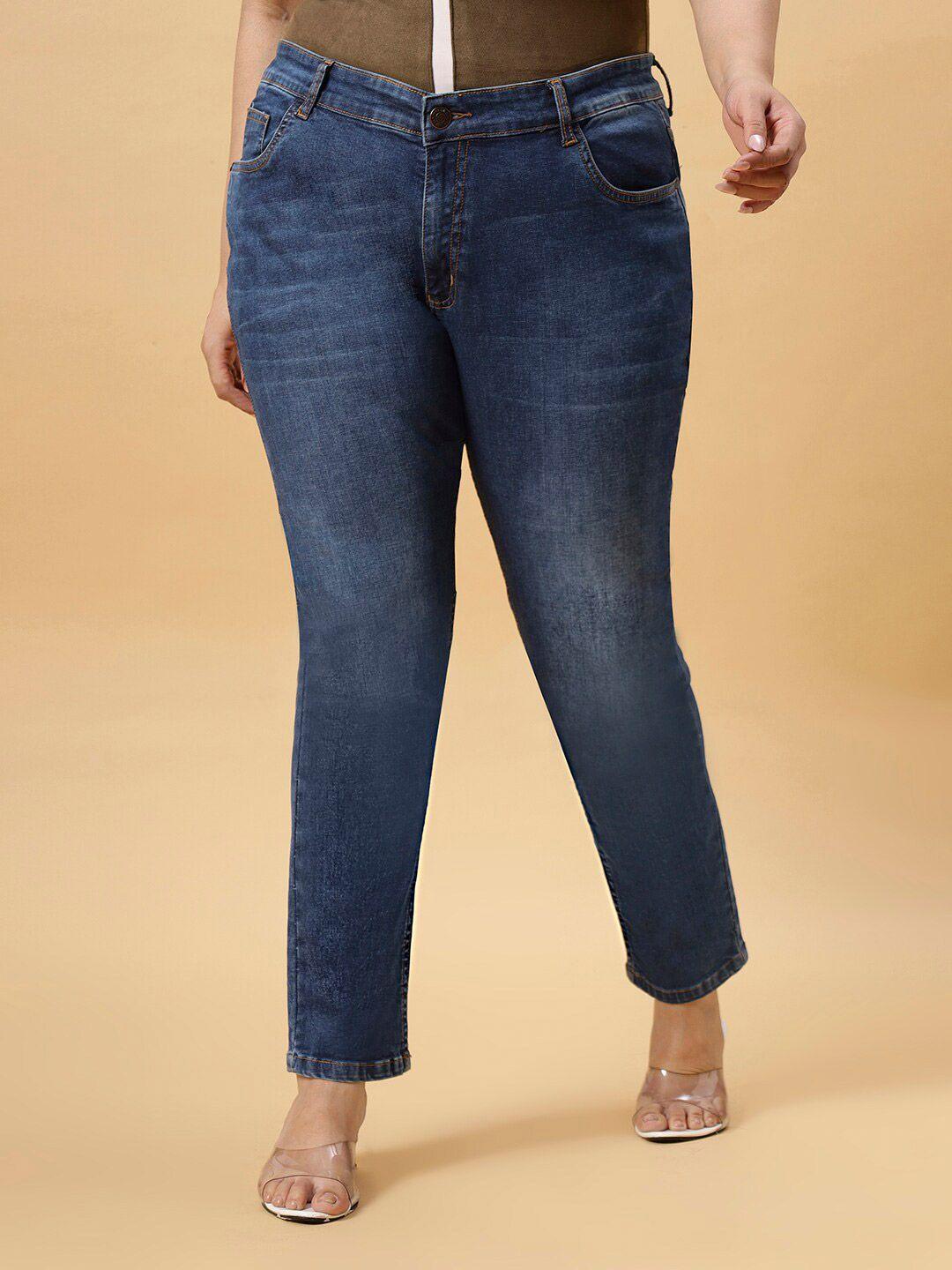 zush women plus size comfort light fade stretchable jeans