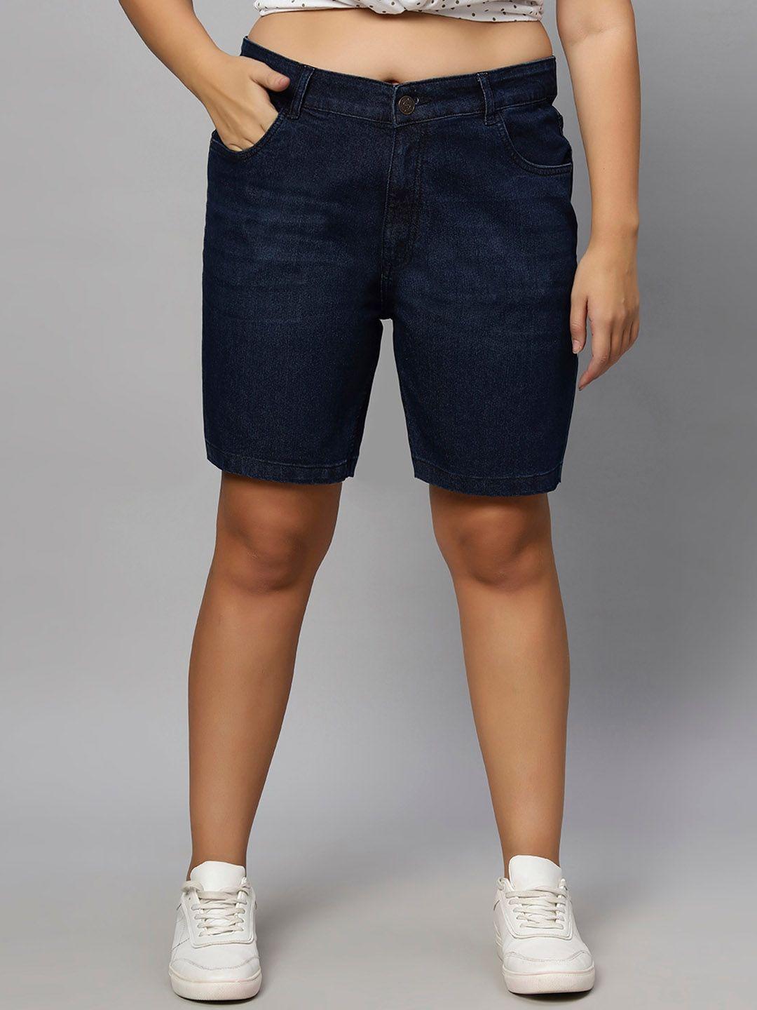 zush women plus size strechable denim shorts