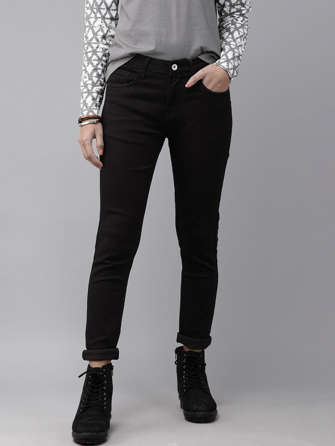 roadster-women-black-skinny-fit-mid-rise-clean-look-stretchable-jeans