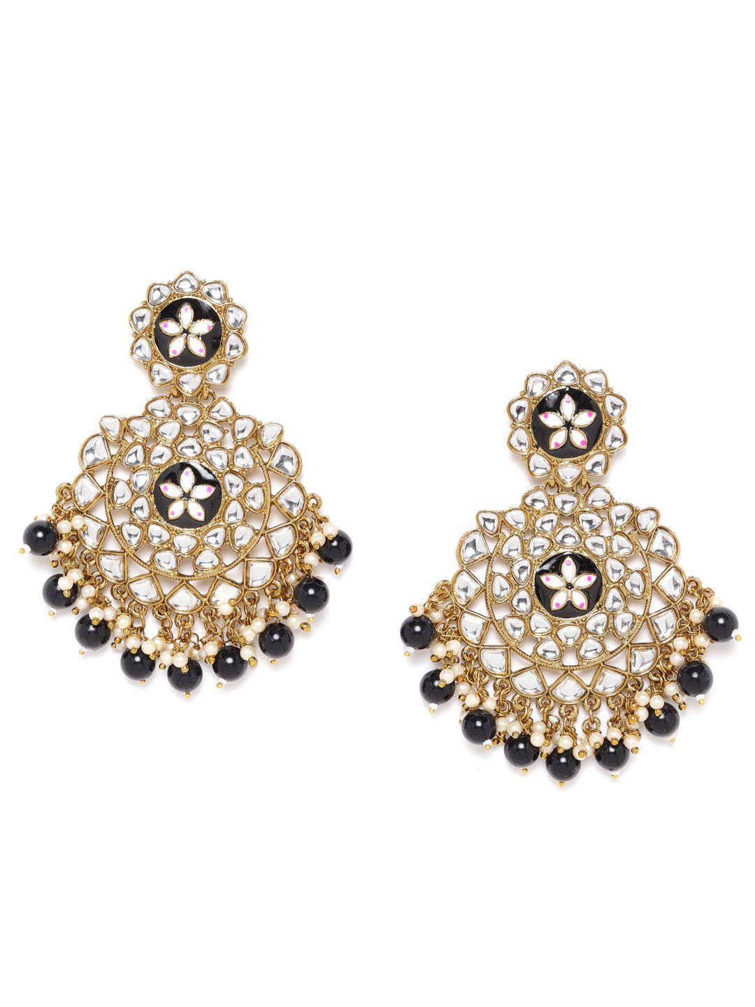 jewels-galaxy-black-&-off-white-gold-plated-stone-studded-&-beaded-classic-drop-earrings