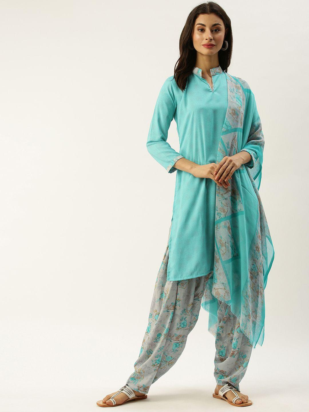 rajnandini-turquoise-blue-&-grey-poly-crepe-unstitched-dress-material
