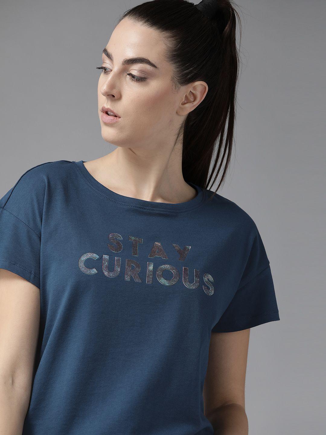 the-roadster-lifestyle-co-women-teal-blue-pure-cotton-printed-round-neck-pure-cotton-t-shirt