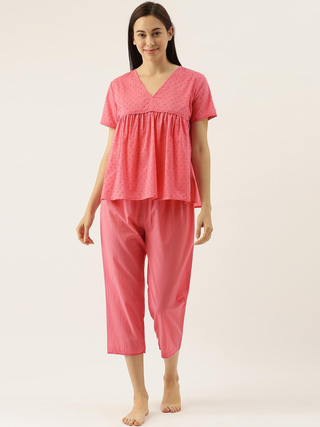 slumber-jill-women-2-pc--pink-solid-night-suit