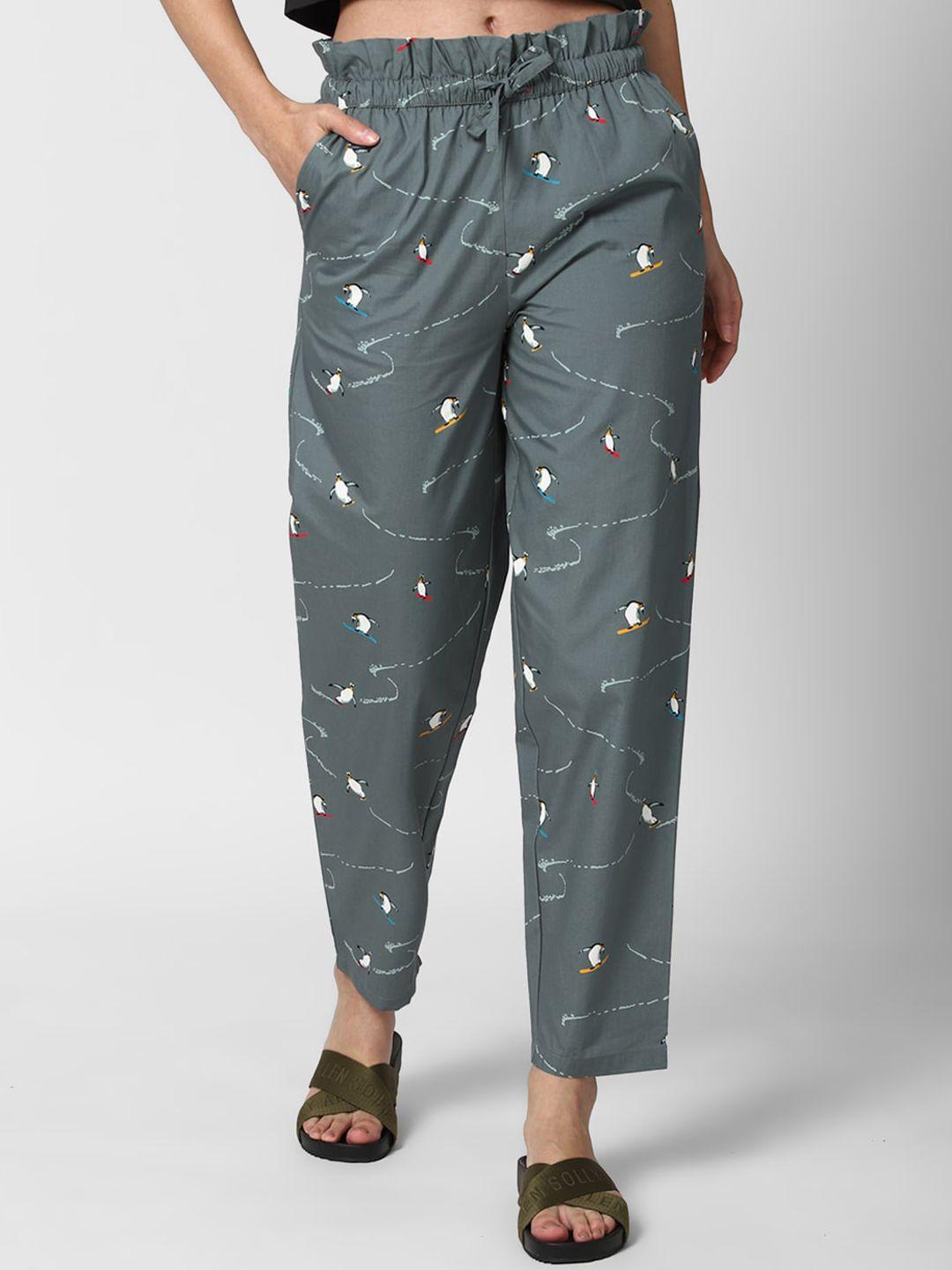forever-21-women-grey-printed-trousers