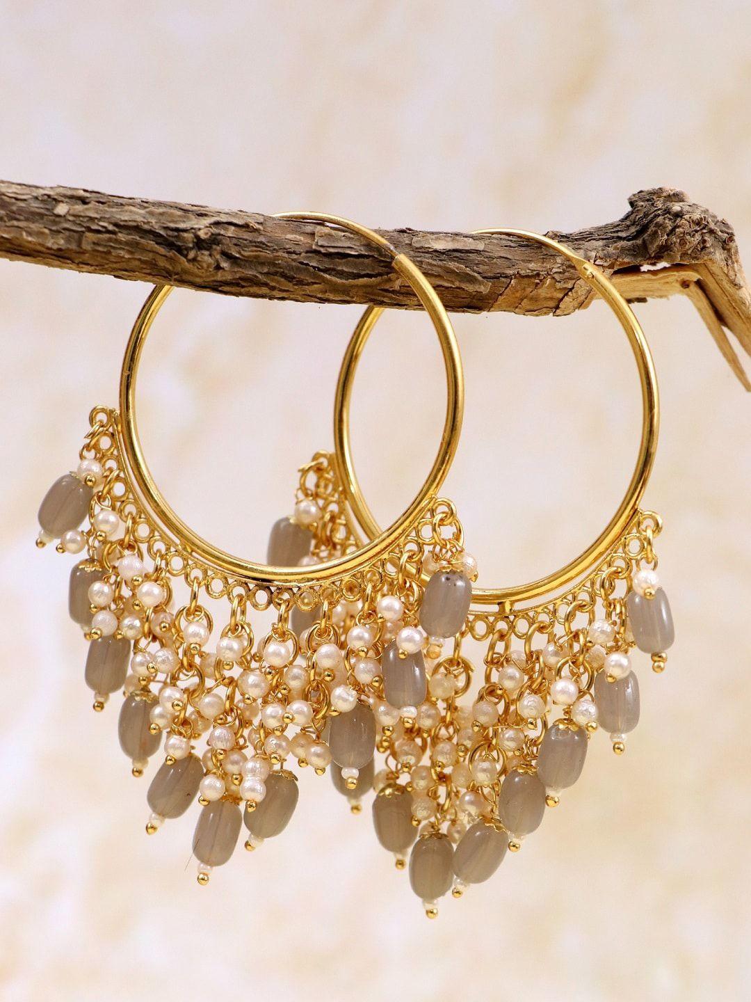 crunchy-fashion-gold-plated-grey-hoop-earrings
