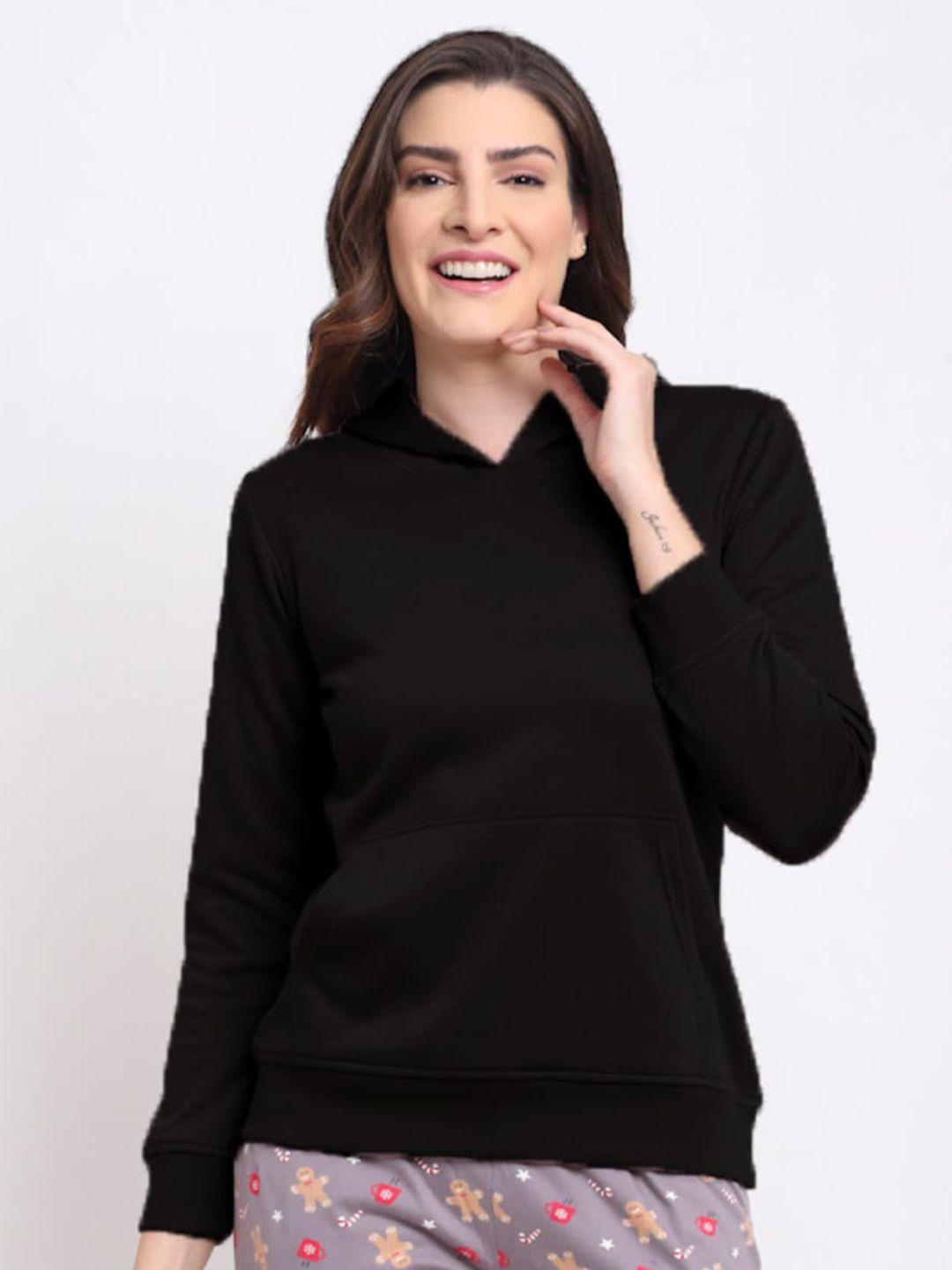 kanvin-women-black-hooded-sweatshirt