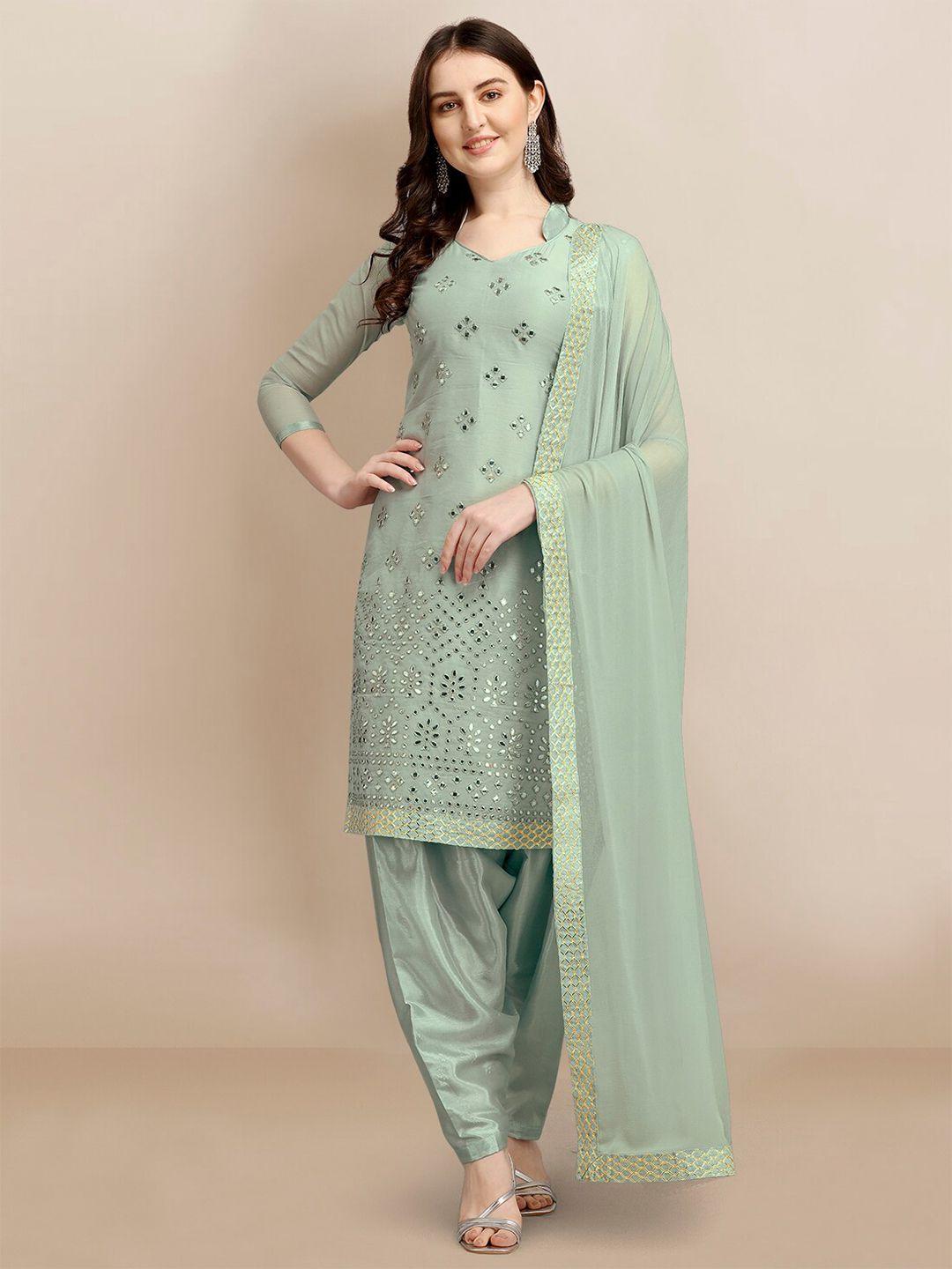 ethnic-junction-green-&-gold-toned-embellished-jute-silk-unstitched-dress-material